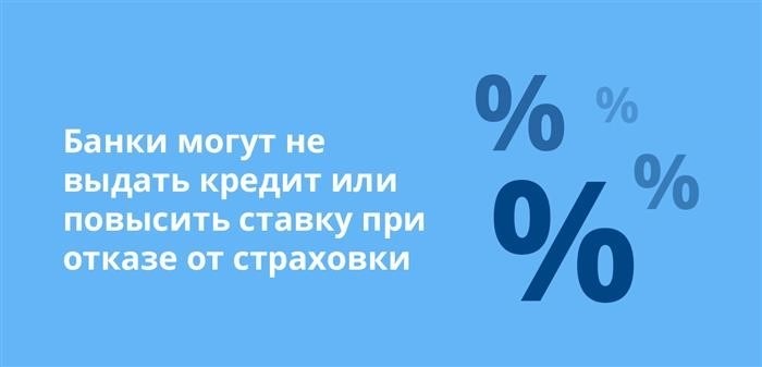 Банки не могут выдать кредит или увеличить процентную ставку, если заемщик отказывается от страхования