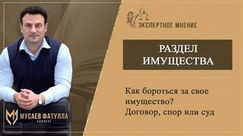 Возможные способы урегулирования раздела имущества: