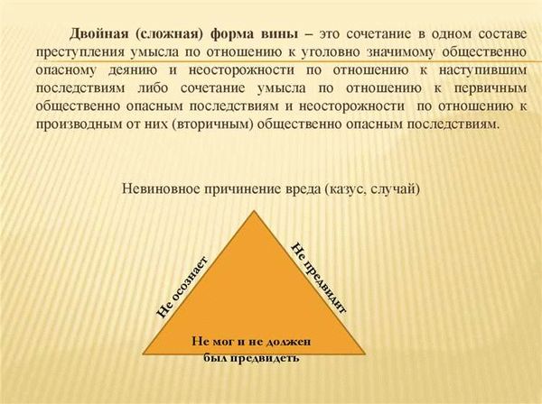 Субъективная сторона преступления