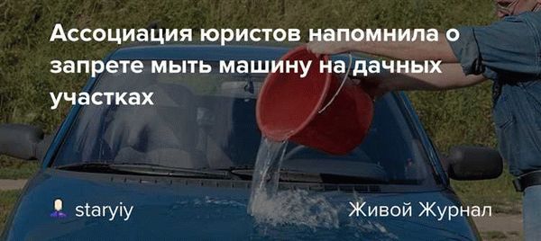 Последствия запрета на мытье машин на дачном участке